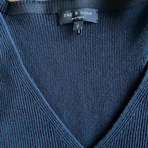 Rag & Bone Michelle Navy Blue Rib Knit Sweater Dress  Size S - Picture 5 of 10